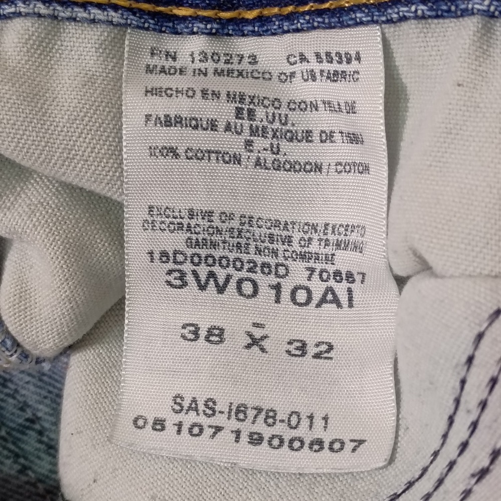 Wrangler Riggs Workwear Mens Blue Double Knee Carpenter Jeans 38x32 FITS 38X31 - Picture 13 of 15